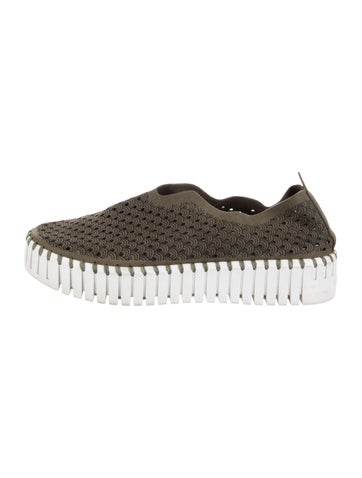 Pre-owned Ilse Jacobsen Suede Printed Flats In Green