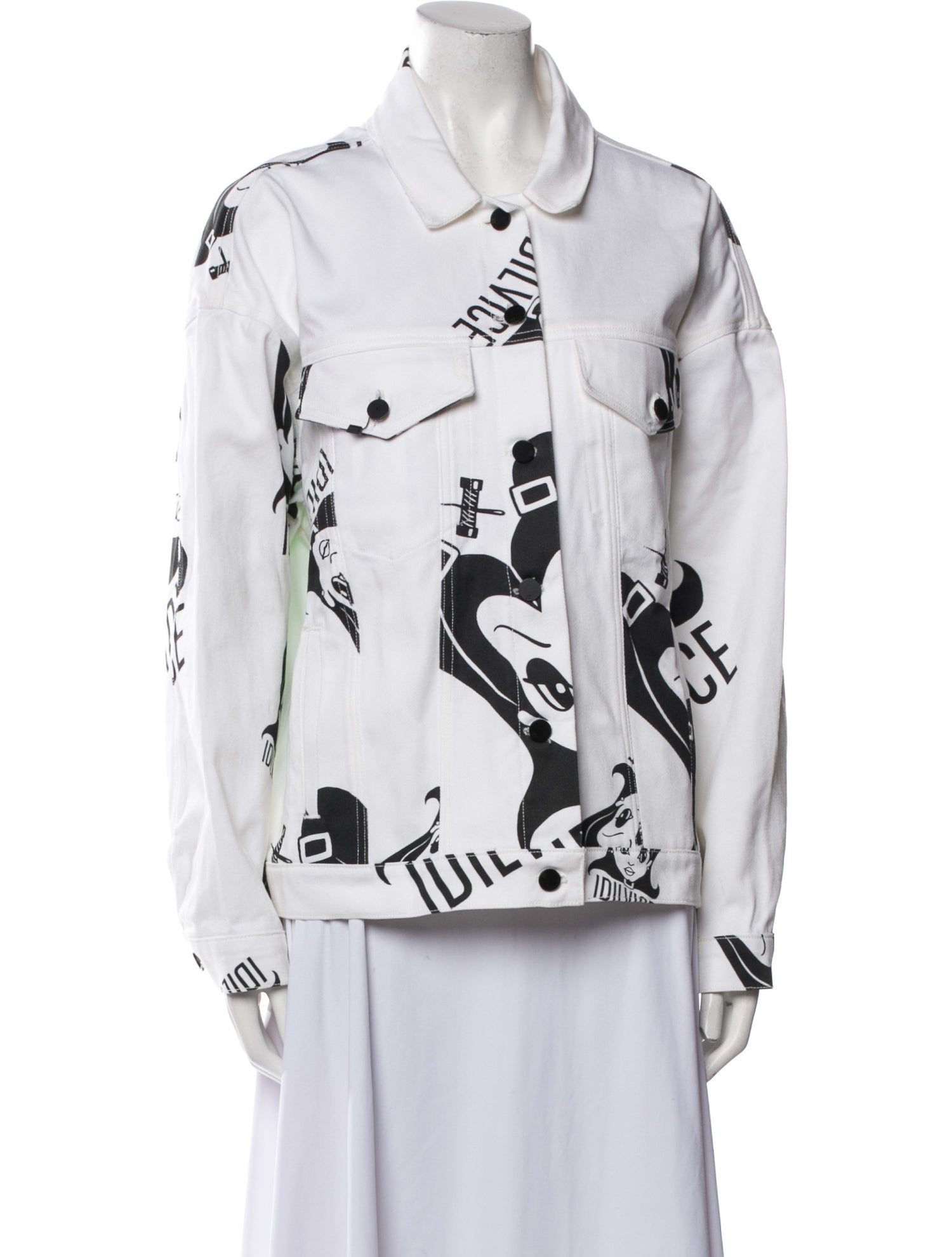 Idilvice! Graphic Print Denim Jacket