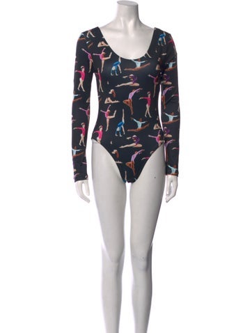 Idilvice! Tops Floral Print Scoop Neck Bodysuit XS