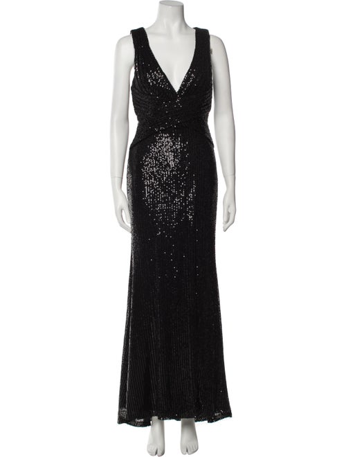Ieena for Mac Duggal V-Neck Long Dress