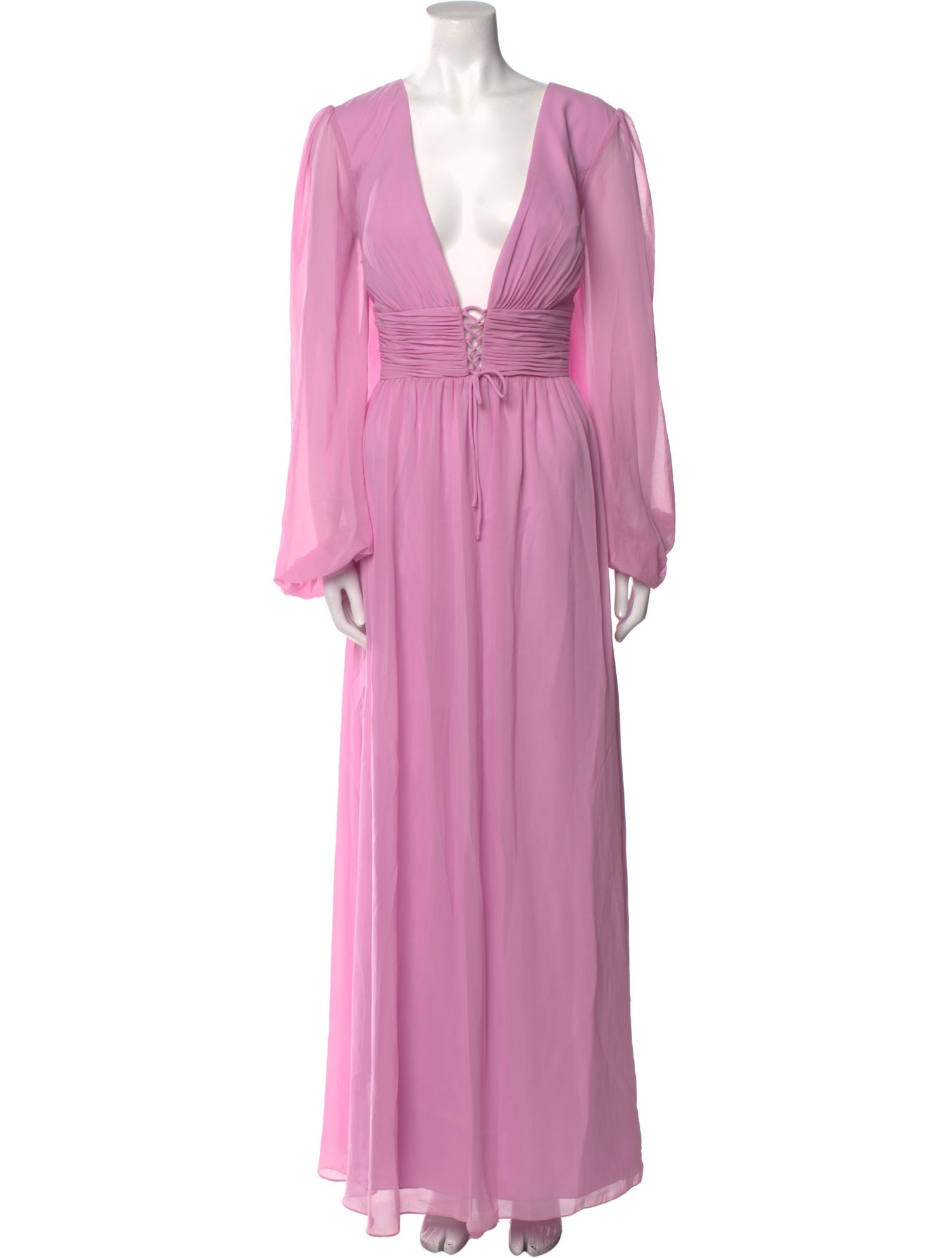 Ieena for Mac Duggal Plunge Neckline Long Dress