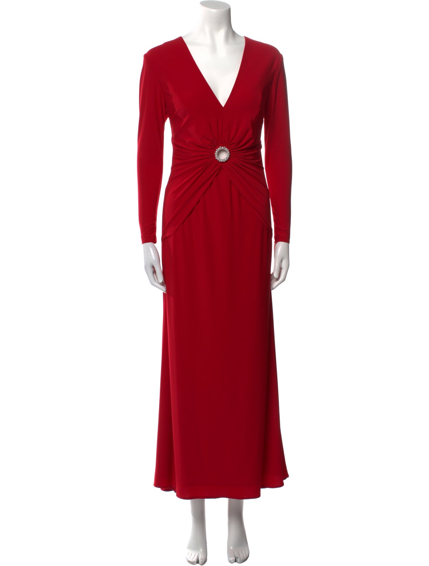 Ieena for Mac Duggal V-Neck Long Dress