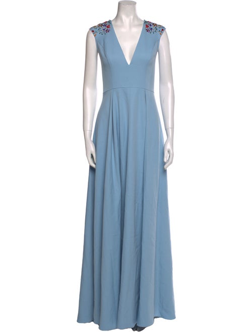 Ieena for Mac Duggal V-Neck Long Dress