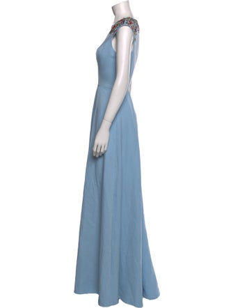 Ieena for Mac Duggal V-Neck Long Dress