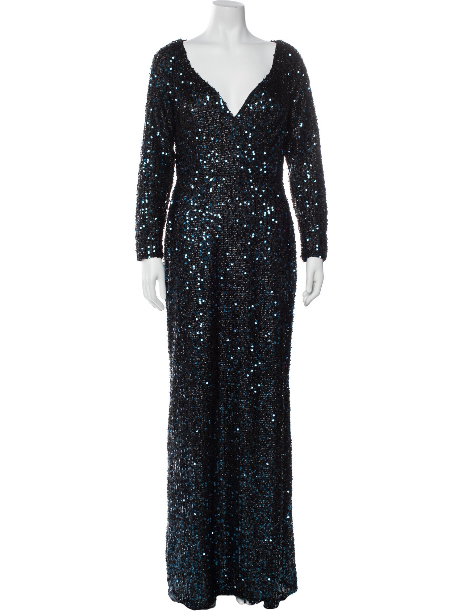 Ieena for Mac Duggal V-Neck Long Dress