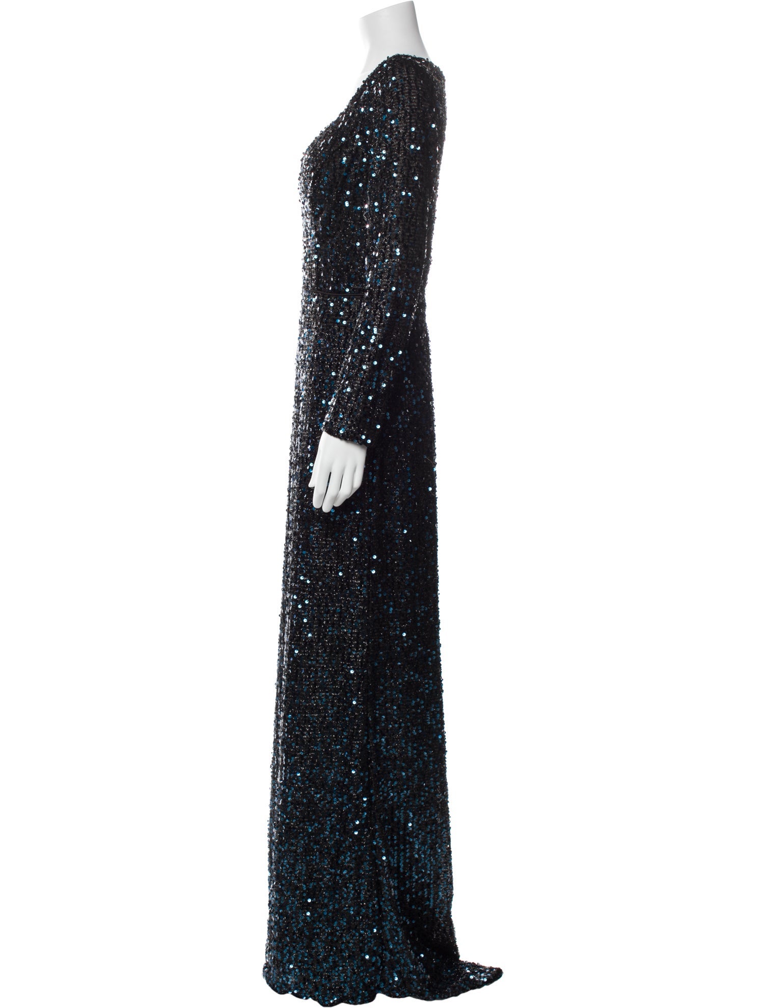 Ieena for Mac Duggal V-Neck Long Dress