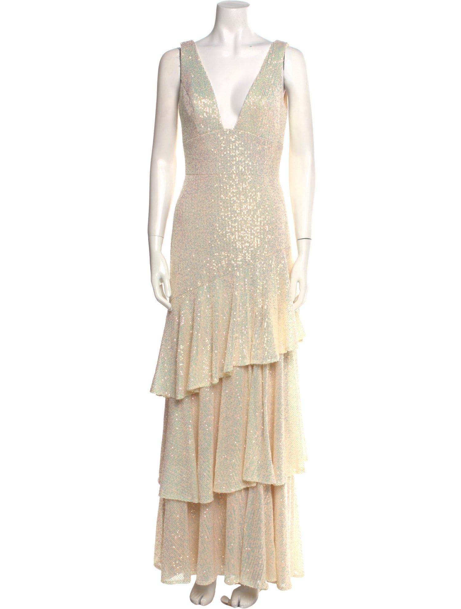 Ieena for Mac Duggal V-Neck Long Dress w/ Tags