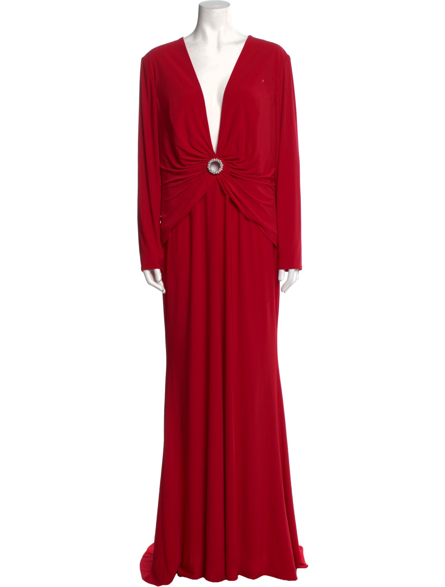 Ieena for Mac Duggal V-Neck Long Dress