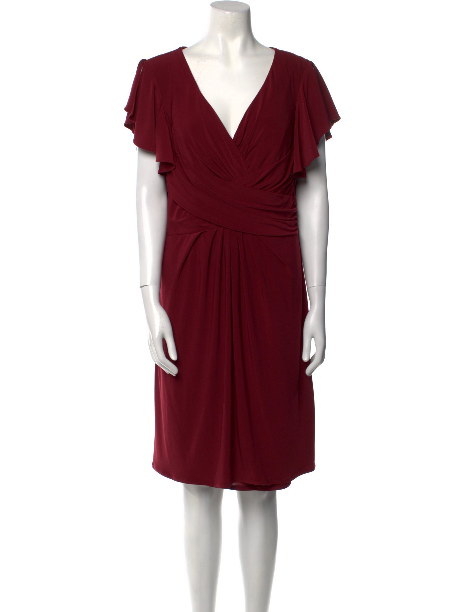 Ieena for Mac Duggal Cowl Neck Knee-Length Dress