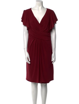 Ieena for Mac Duggal Cowl Neck Knee-Length Dress