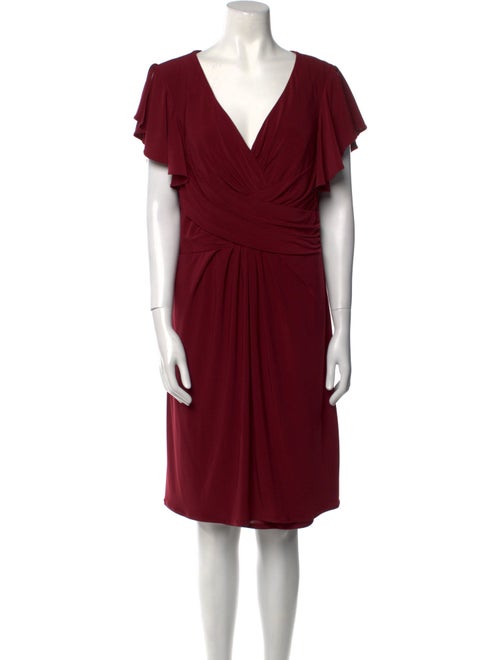 Ieena for Mac Duggal Cowl Neck Knee-Length Dress