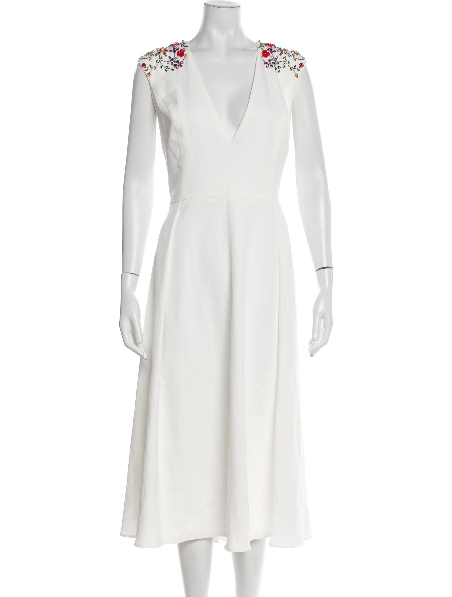 Ieena for Mac Duggal Plunge Neckline Long Dress