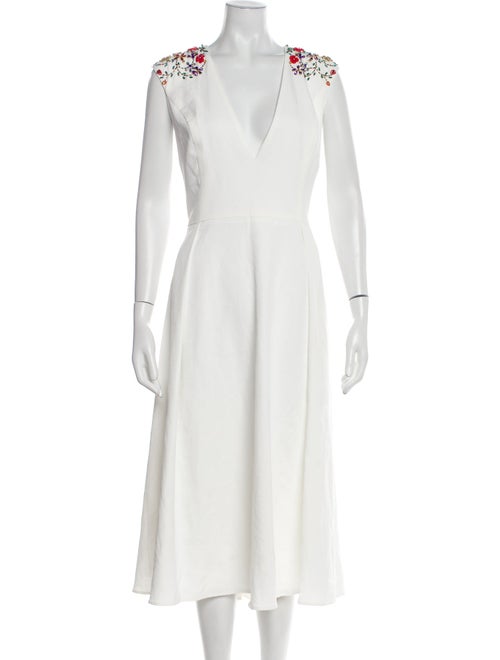 Ieena for Mac Duggal Plunge Neckline Long Dress