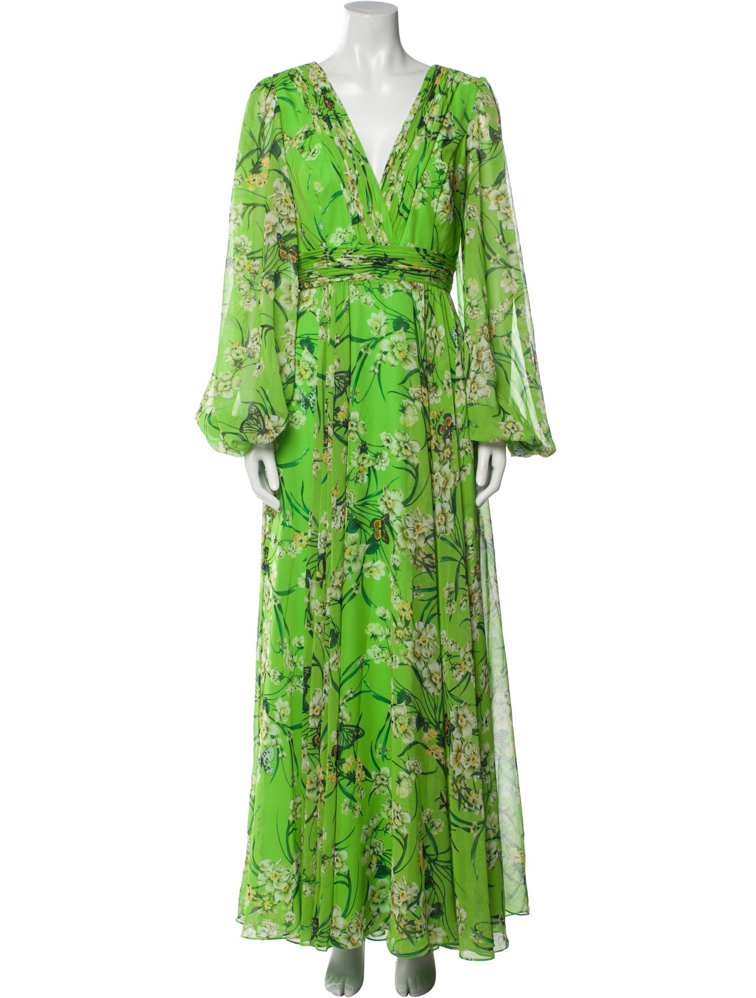 Ieena for Mac Duggal Floral Print Long Dress