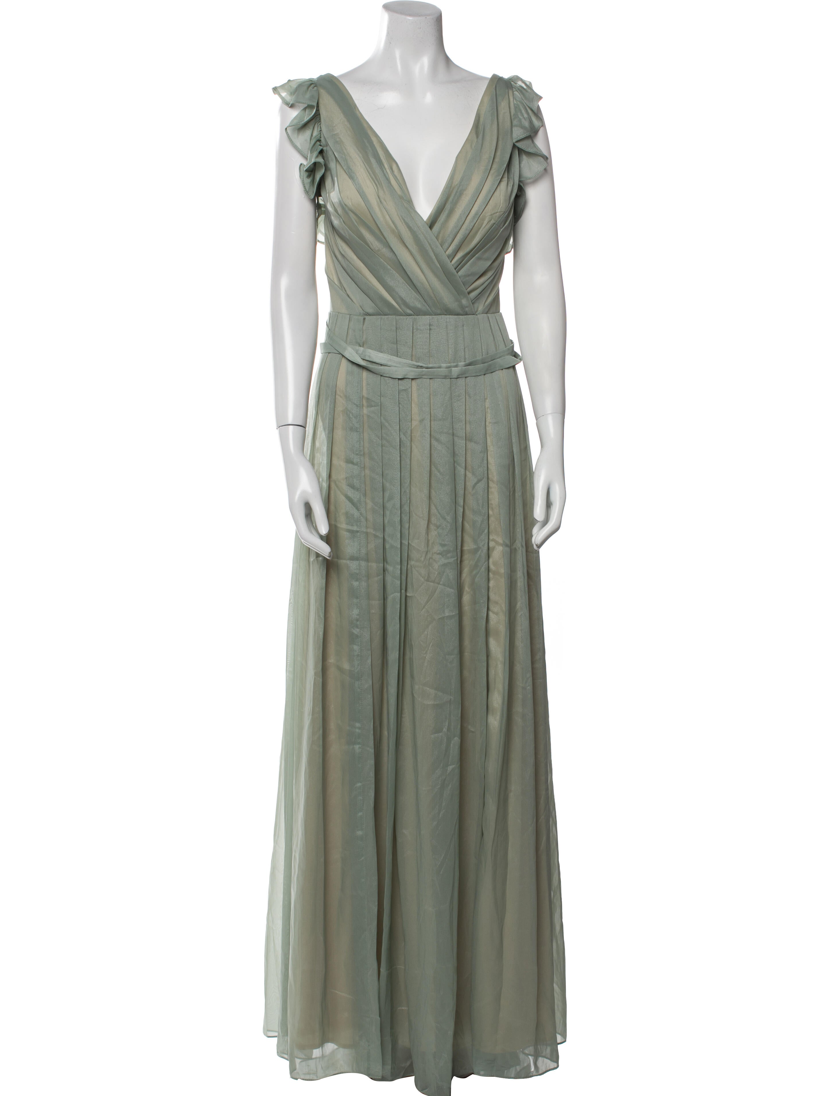 Ieena for Mac Duggal V-Neck Long Dress w/ Tags