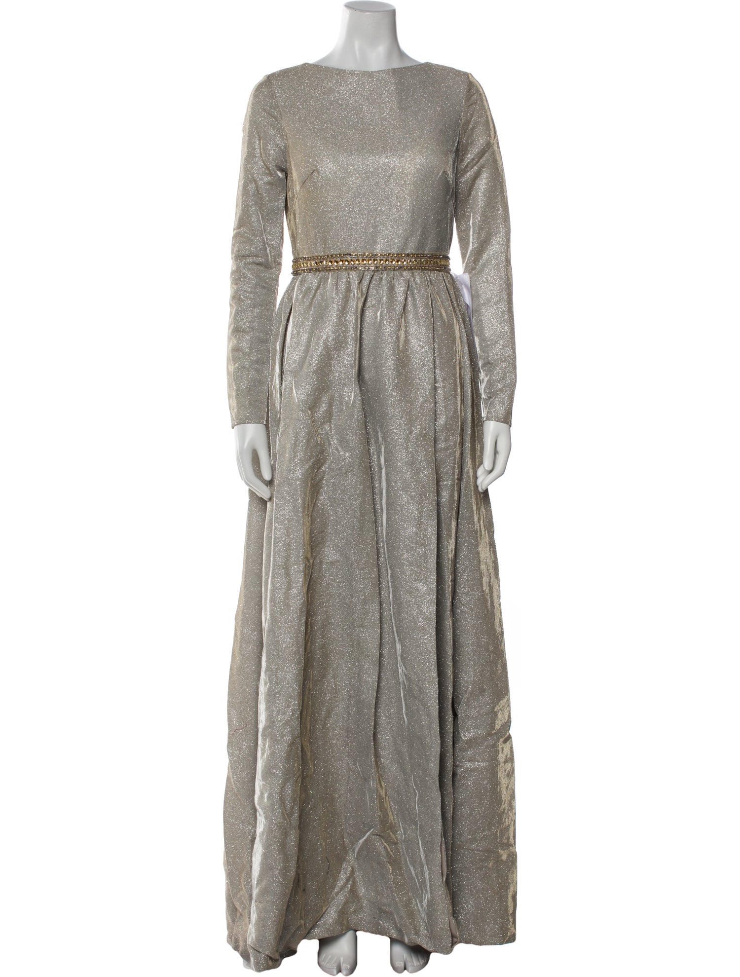 Ieena for Mac Duggal Bateau Neckline Long Dress