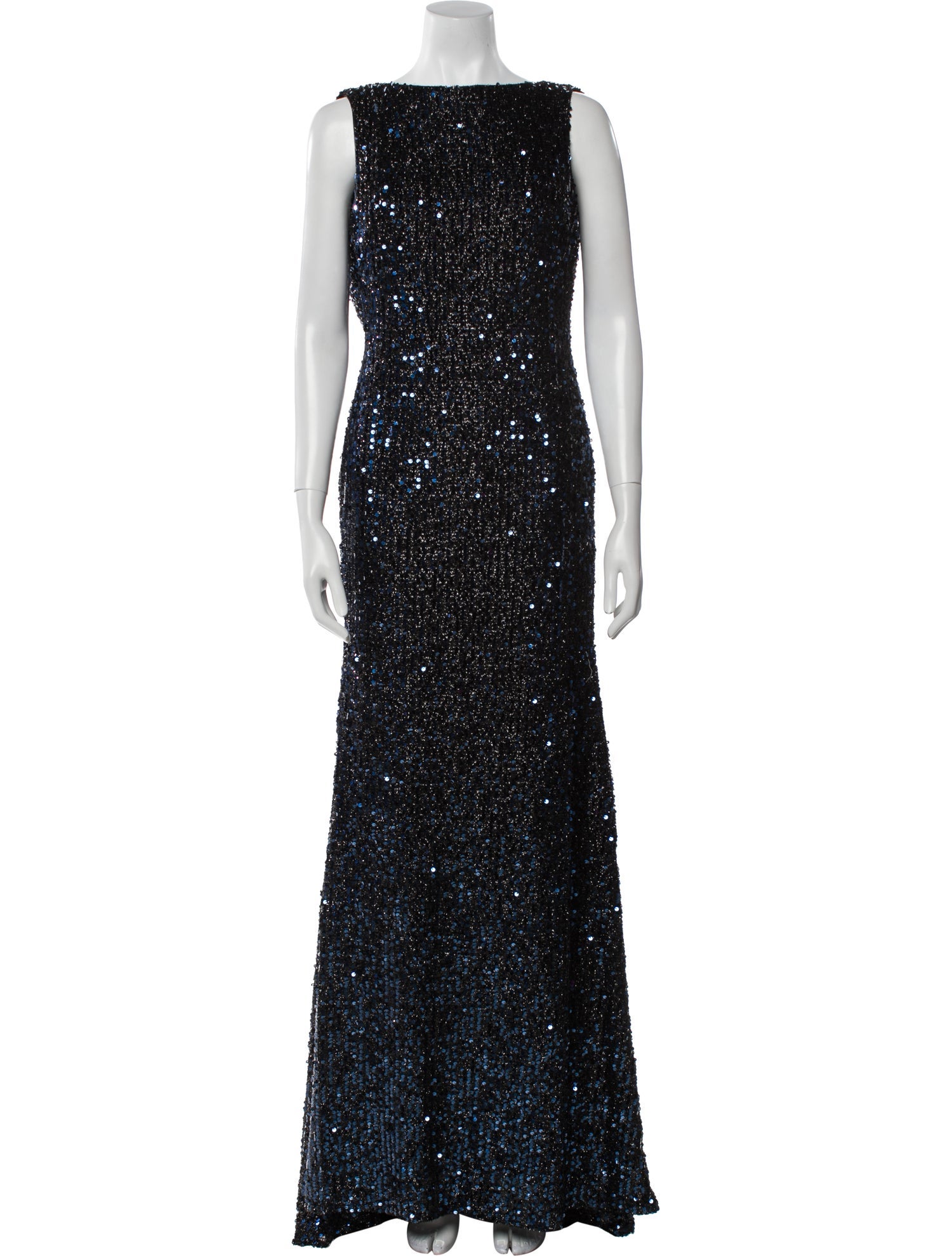 Ieena for Mac Duggal Bateau Neckline Long Dress