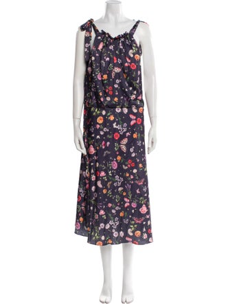 Ieena for Mac Duggal Floral Print Long Dress