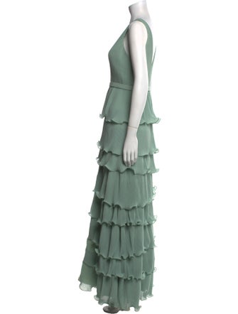 Ieena for Mac Duggal V-Neck Long Dress