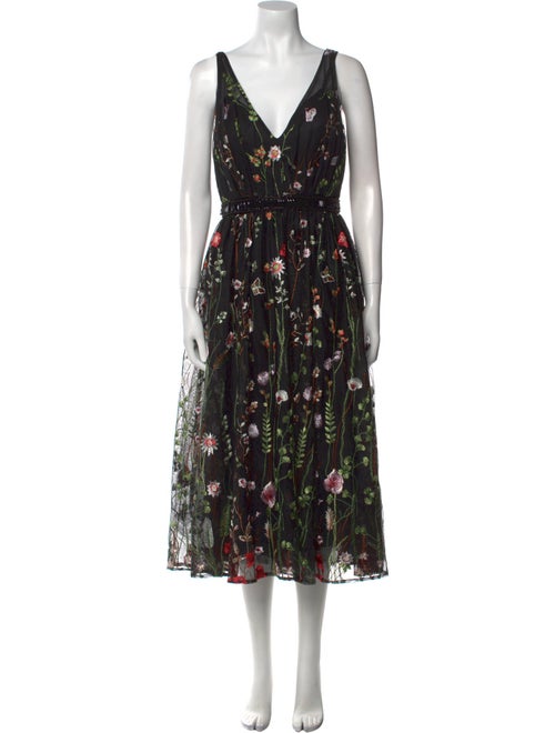 Ieena for Mac Duggal Floral Print Midi Length Dress w/ Tags