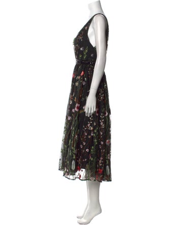 Ieena for Mac Duggal Floral Print Midi Length Dress w/ Tags