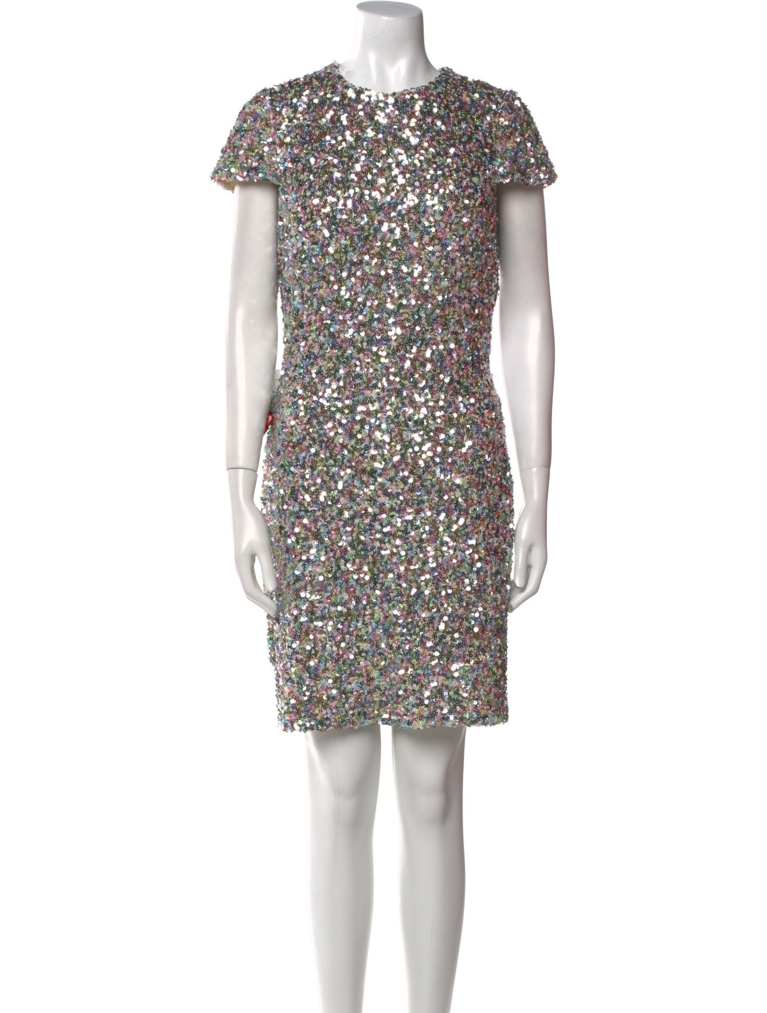 Ieena for Mac Duggal Crew Neck Mini Dress