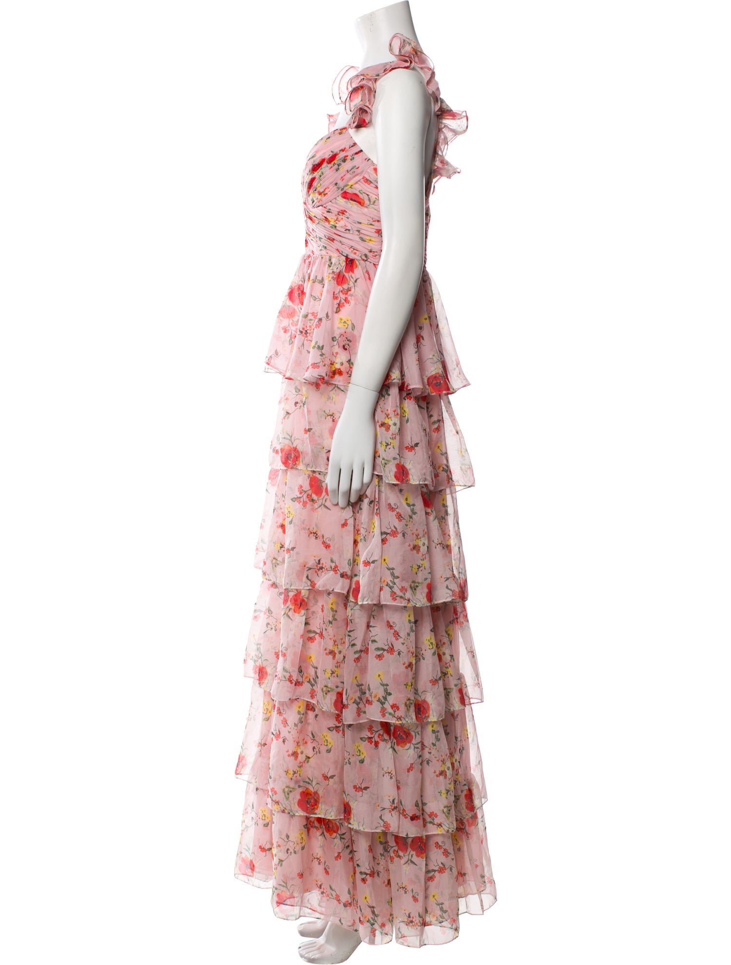 Ieena for Mac Duggal Floral Print Long Dress