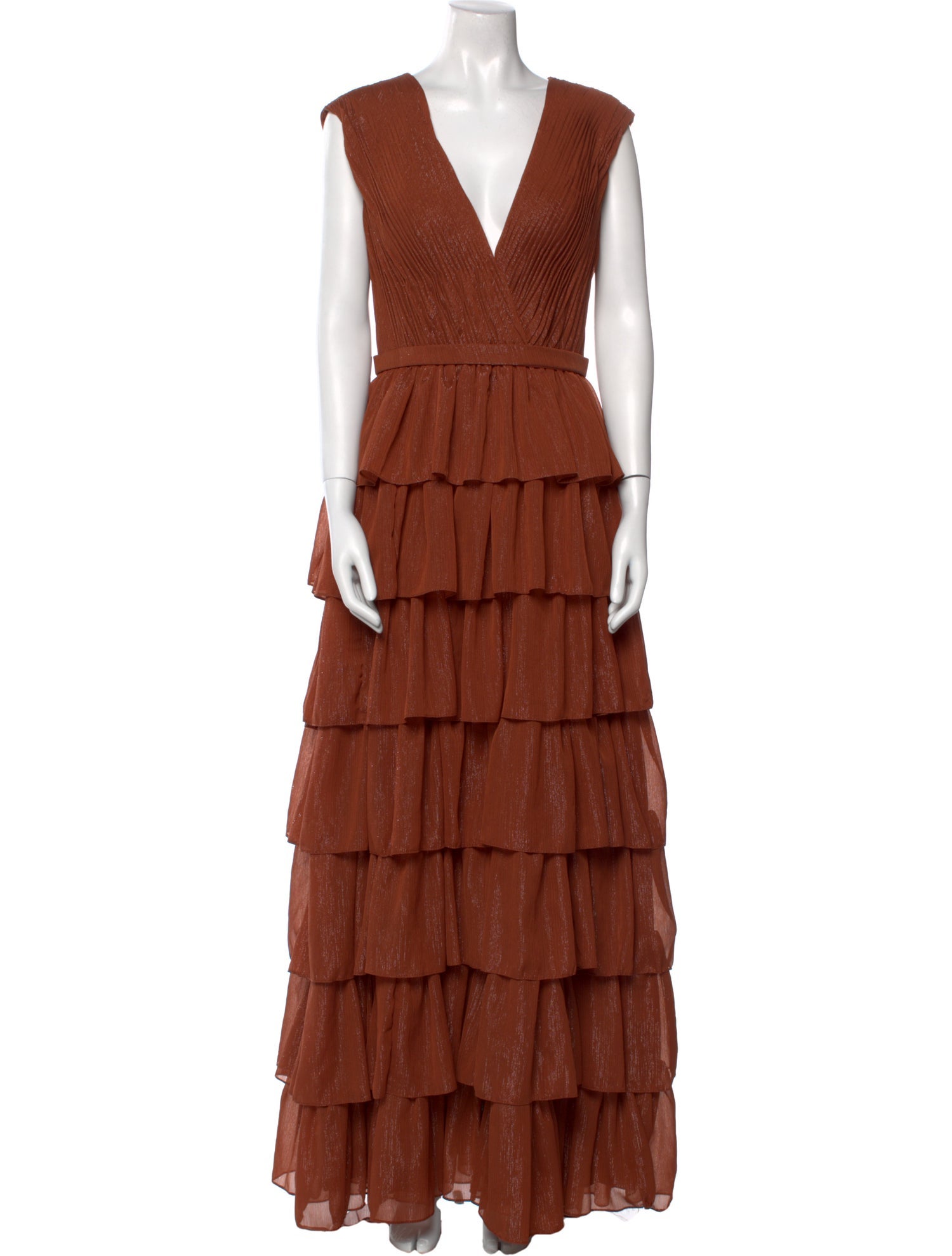 Ieena for Mac Duggal V-Neck Long Dress