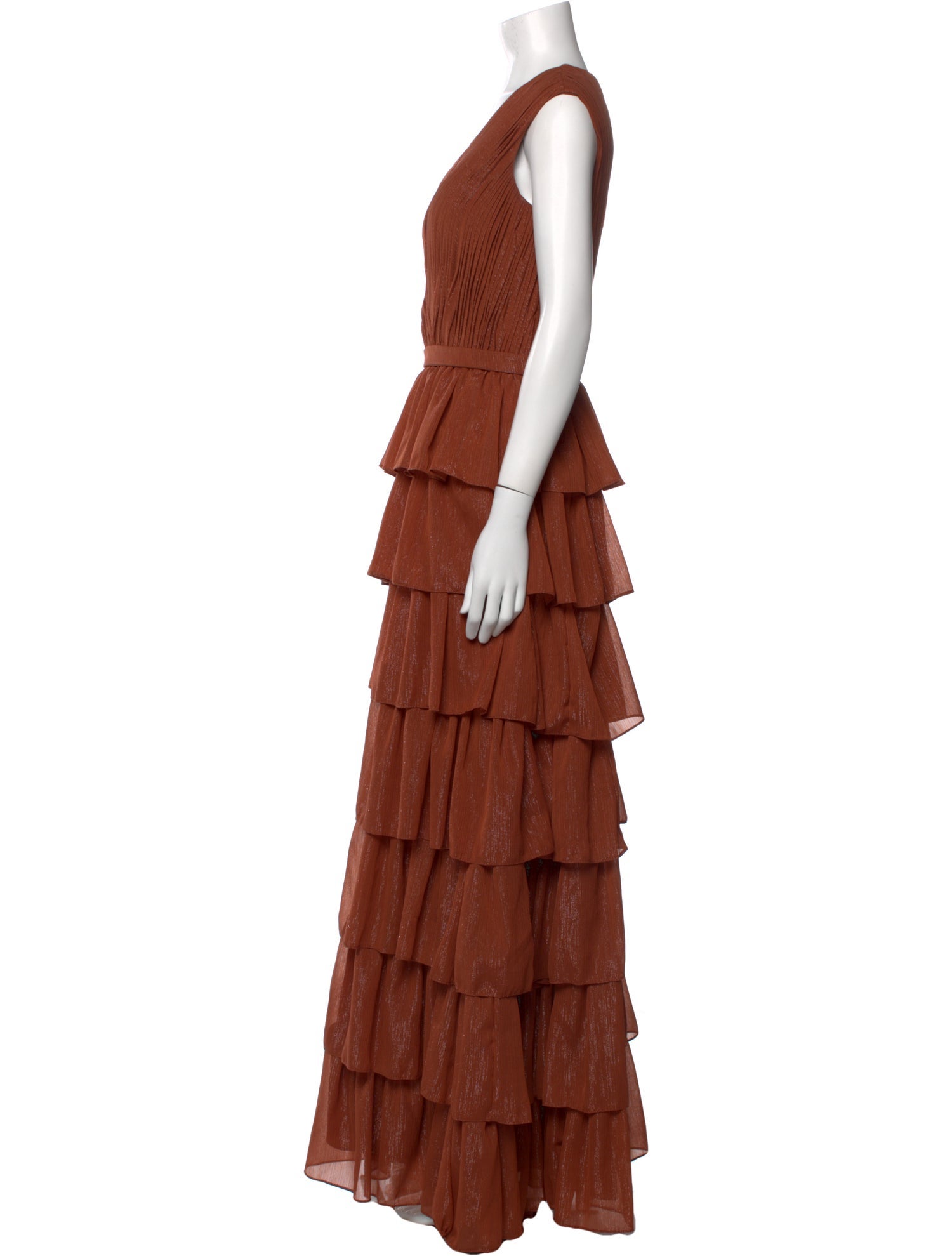 Ieena for Mac Duggal V-Neck Long Dress