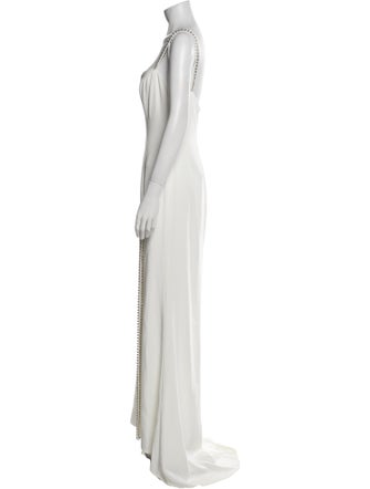 Ieena for Mac Duggal Square Neckline Long Dress