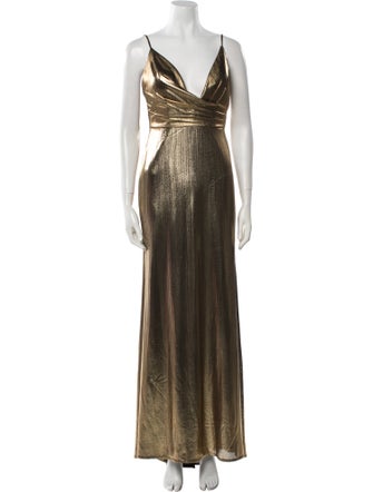 Ieena for Mac Duggal V-Neck Long Dress