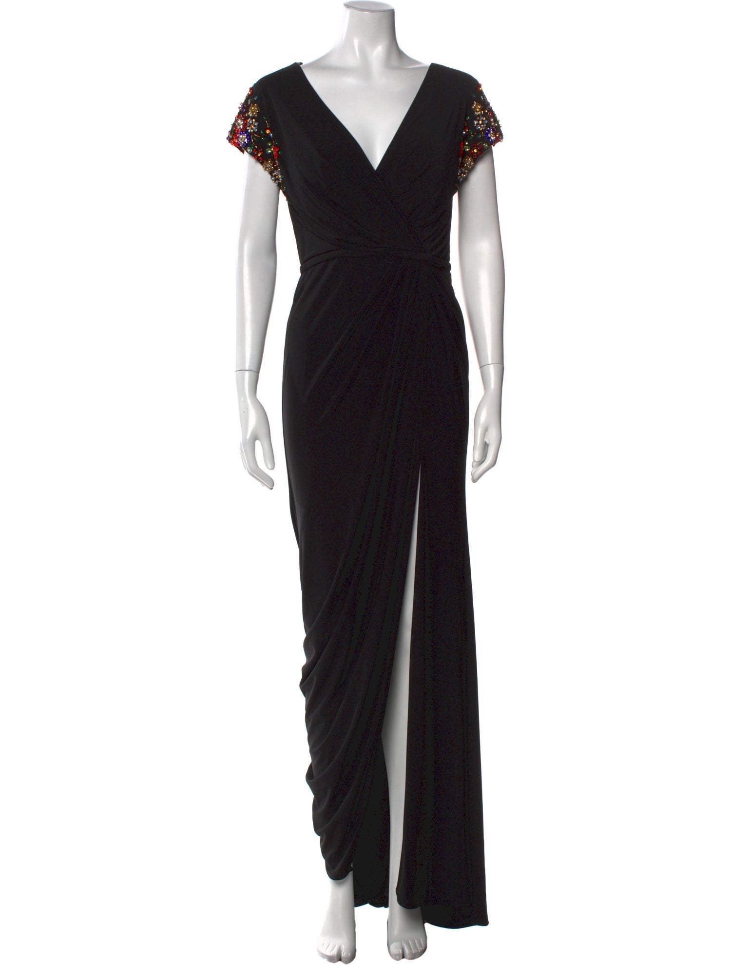 Ieena for Mac Duggal V-Neck Long Dress