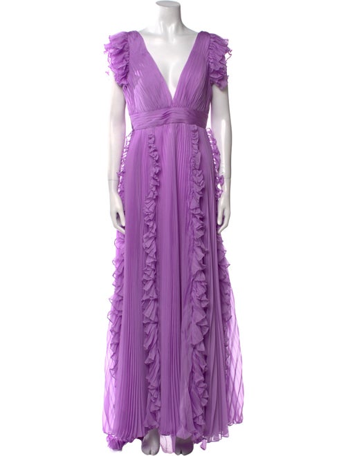 Ieena for Mac Duggal V-Neck Long Dress