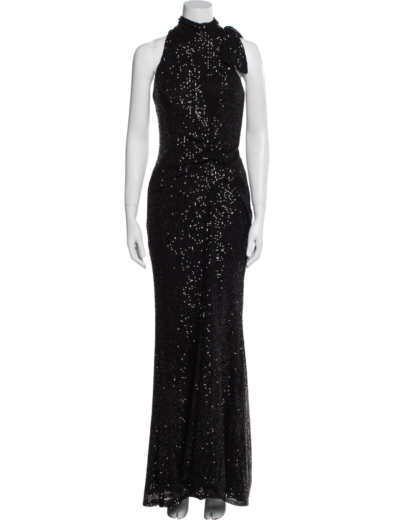 Ieena for Mac Duggal Mock Neck Long Dress