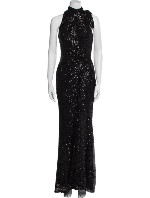 Ieena for Mac Duggal Mock Neck Long Dress