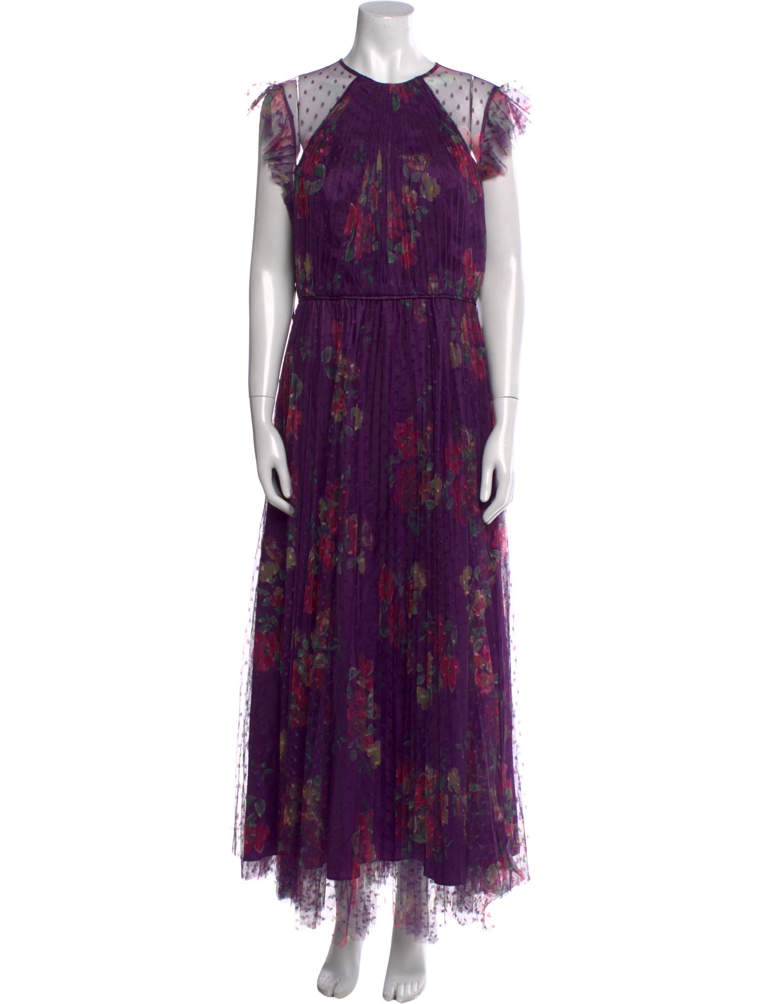Ieena for Mac Duggal Floral Print Long Dress w/ Tags