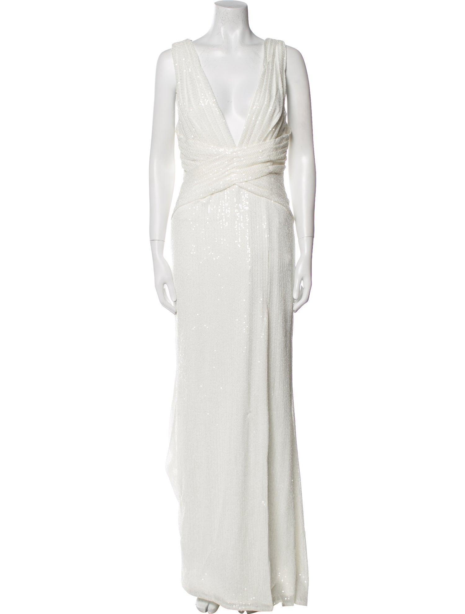 Ieena for Mac Duggal V-Neck Long Dress