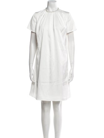 Ieena for Mac Duggal Crew Neck Mini Dress