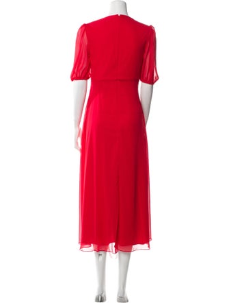 Ieena for Mac Duggal V-Neck Midi Length Dress