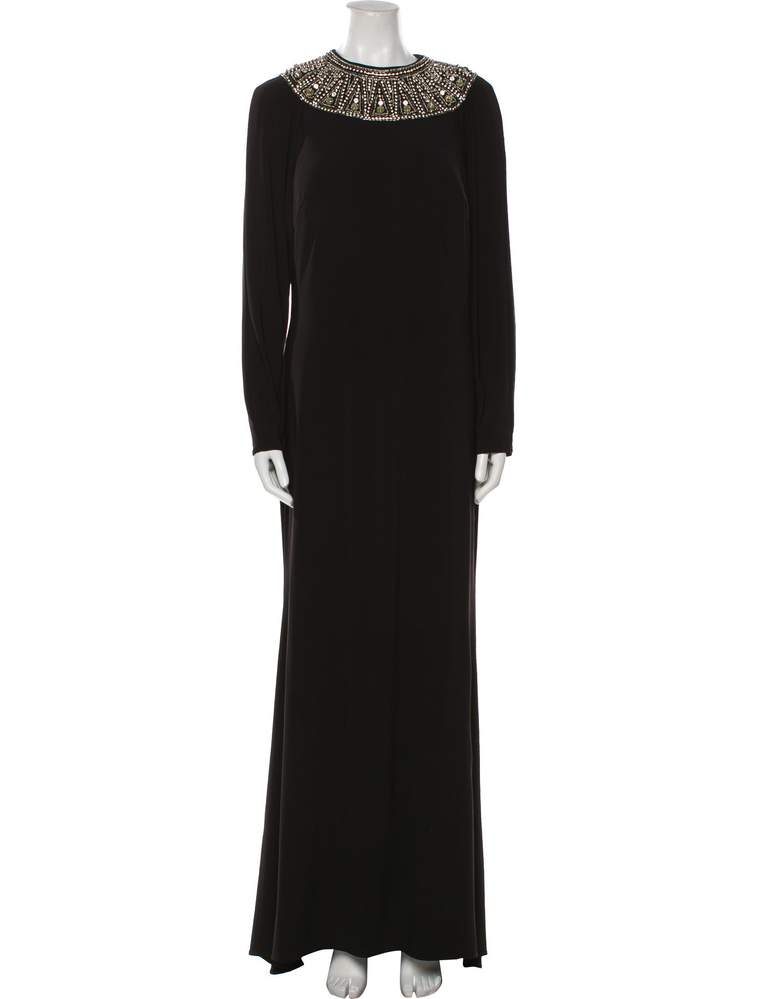 Ieena for Mac Duggal Crew Neck Long Dress