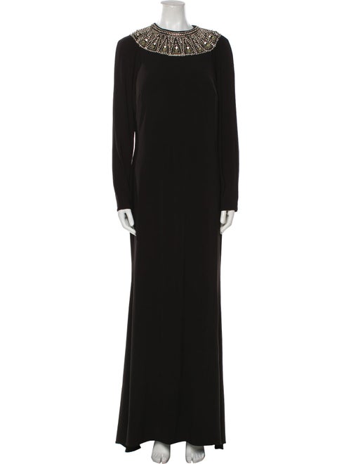 Ieena for Mac Duggal Crew Neck Long Dress