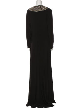 Ieena for Mac Duggal Crew Neck Long Dress