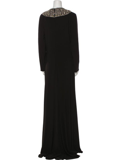 Ieena for Mac Duggal Crew Neck Long Dress