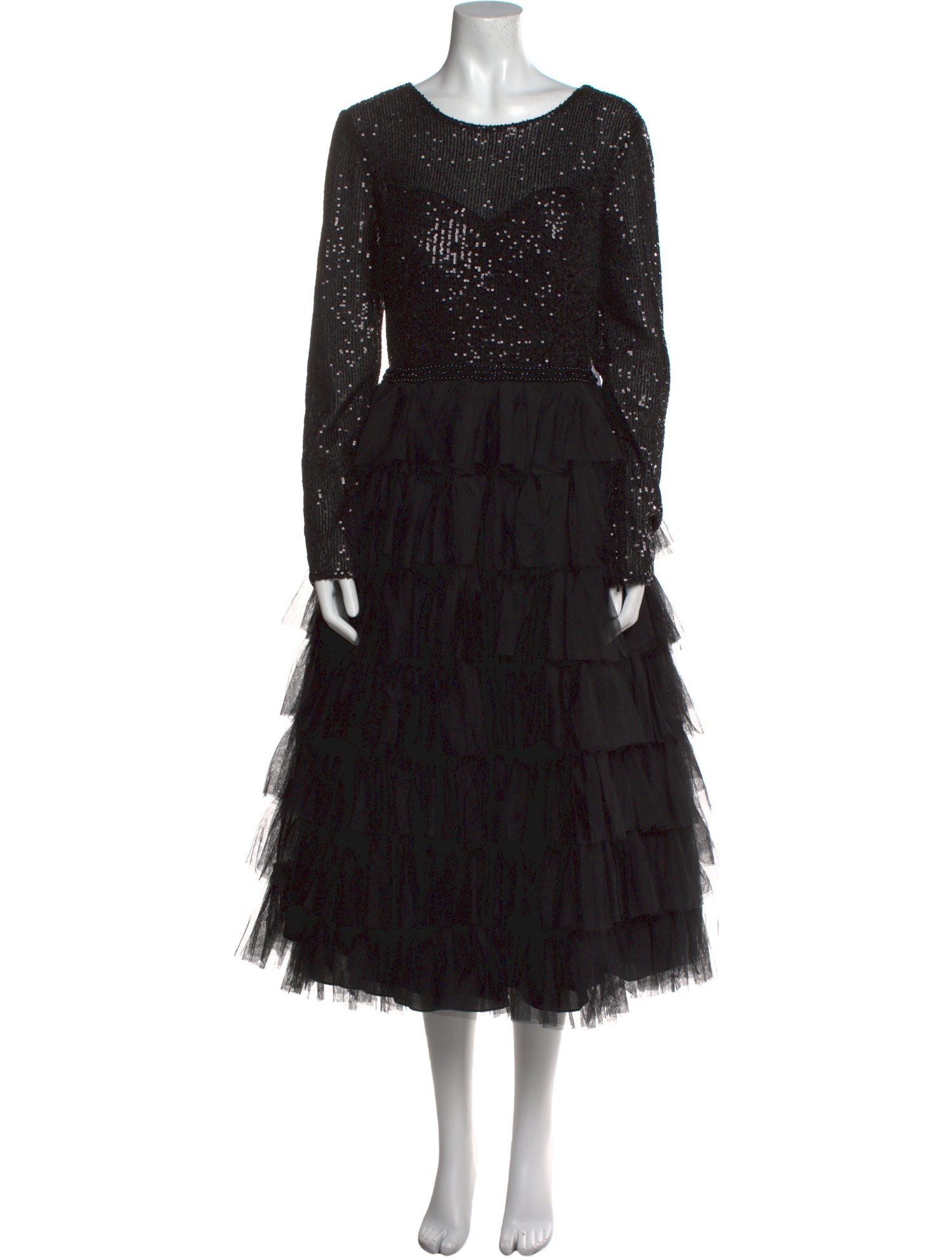 Ieena for Mac Duggal Scoop Neck Long Dress