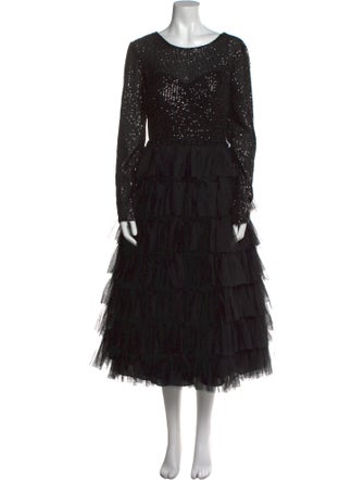 Ieena for Mac Duggal Scoop Neck Long Dress