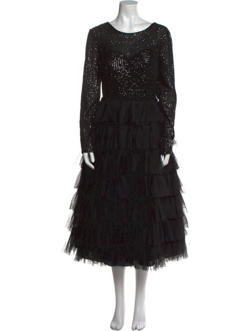 Ieena for Mac Duggal Scoop Neck Long Dress