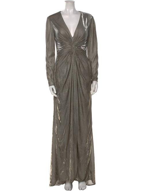 Ieena for Mac Duggal V-Neck Long Dress