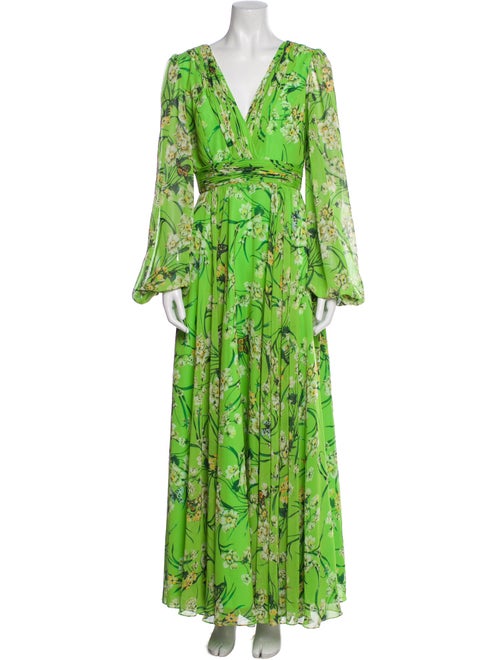 Ieena for Mac Duggal Floral Print Long Dress