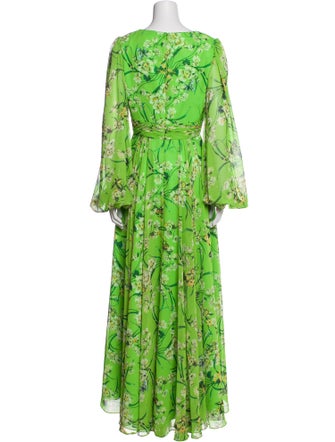 Ieena for Mac Duggal Floral Print Long Dress