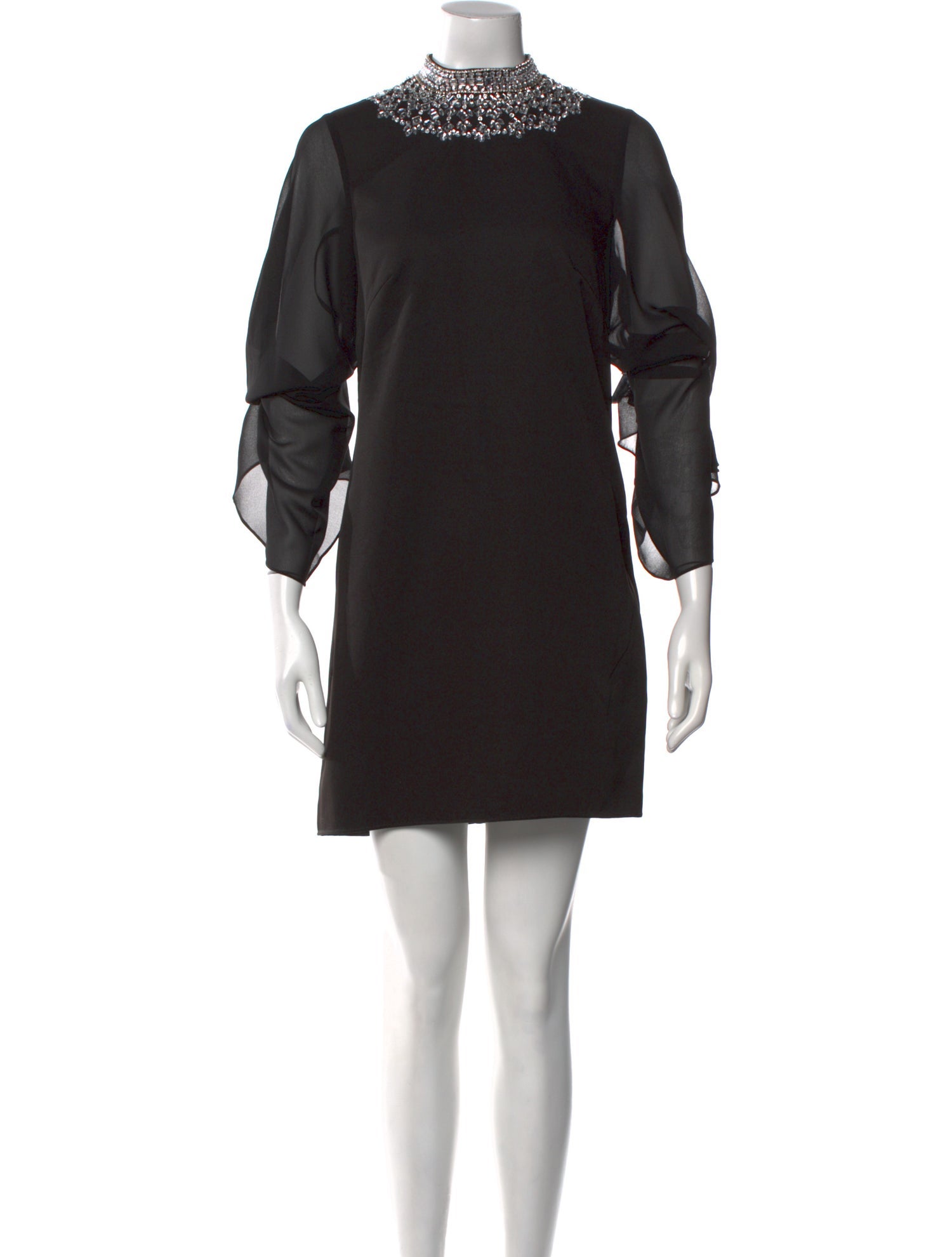 Ieena for Mac Duggal Mock Neck Mini Dress